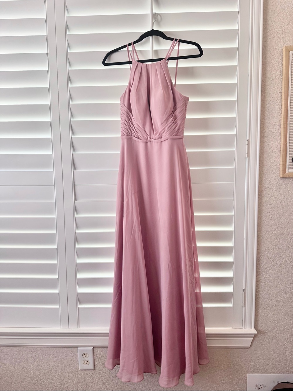 Azazie Dusty Rose Halter Maxi Dress